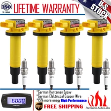 4 Pack Ignition Coils & Platinum Spark Plugs For Toyota Yaris Prius Echo UF316