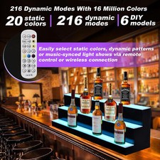 LED beleuchtetes Schnapsflaschen Display Regal, 2/3 Ebenen beleuchtete Bar