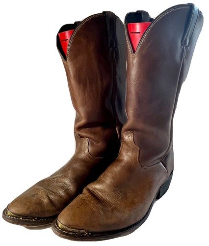 Pre-Owned Laredo Brown Leather Cowboy Boot, Men's Size 9.5 EE #28 5654 Boot Tip