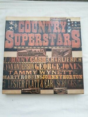 Country Superstars 8 Vinyl / LP Box Set - Johnny Cash Tammy Wynette Charlie Rich