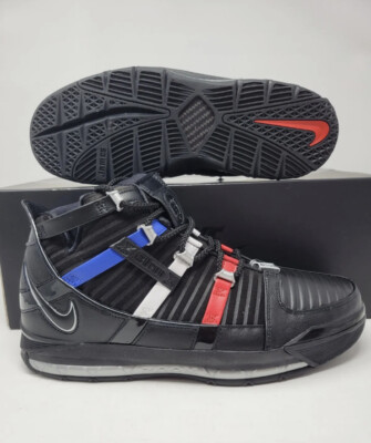 Nike Men LeBron 3 The Shop Black University Red White (2022) AUTHENTIC Size 9
