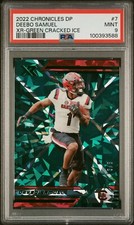 2022 PANINI CHRONICLES DRAFT PICKS XR 7 DEEBO SAMUEL GREEN CRACKED ICE /6 PSA 9