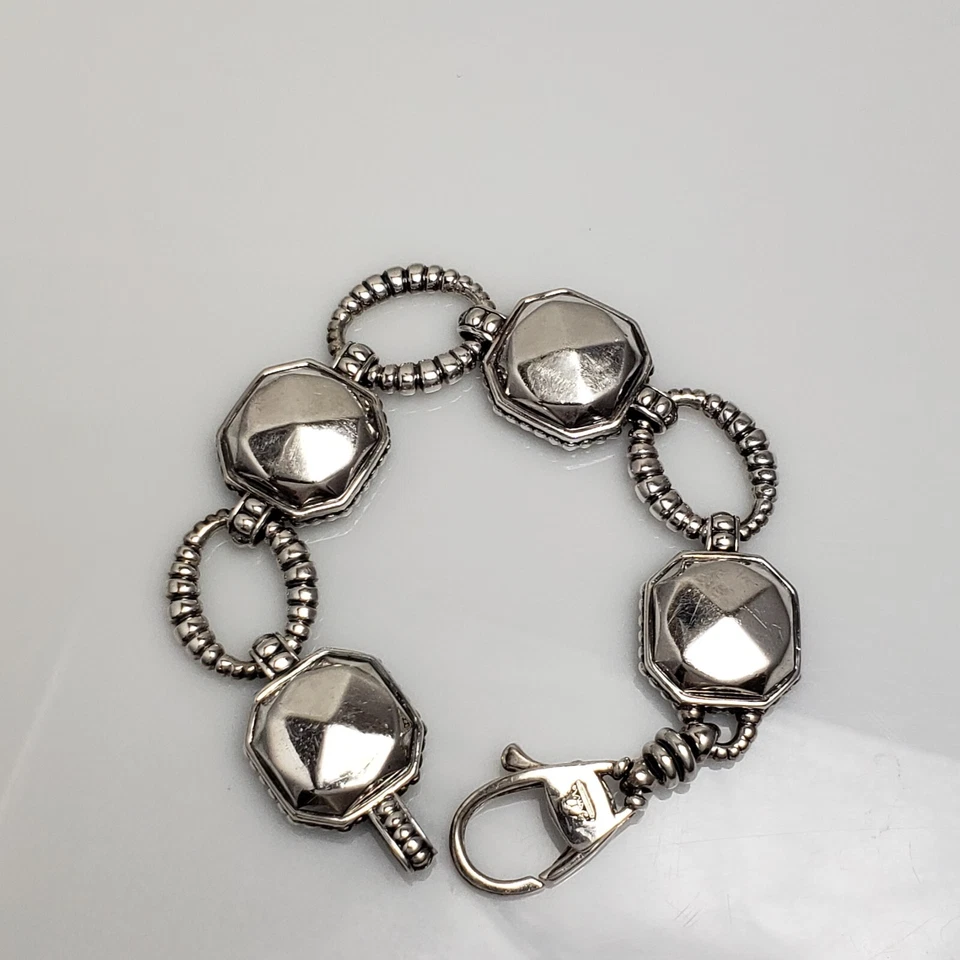 LAGOS Caviar Sterling " Silver Rocks " Chunky Link Bracelet 7.5" - Image 3 of 4