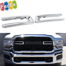 2x Chrome Front Grill Inserts Cover Trim Sticker Fits Ram 2500 3500 4500 2019-24