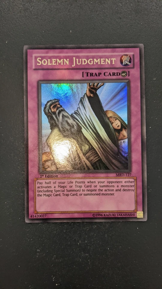 Solemn Judgment MRD-127 1st Edition Metal Raiders Yu-Gi-Oh - Image 2 of 4