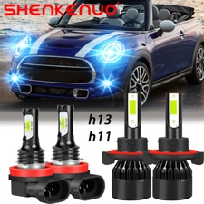 For Mini Cooper 2007-2018 - LED Headlight Hi/Lo + Fog Light 8000k Bulbs Combo 4x