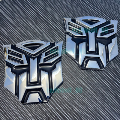 Auto Transformers Autobot 3D Emblem Badge Logo Aufkleber Stickers Autobot Silber