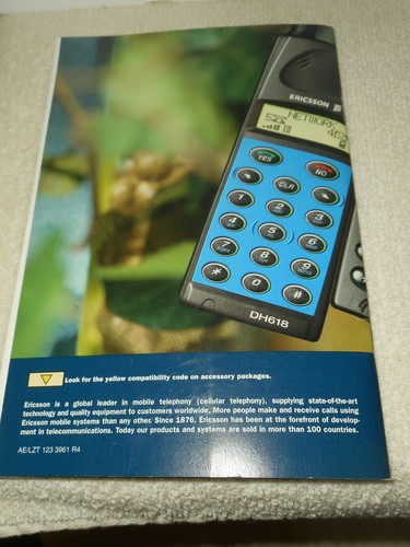 Téléphone cellulaire numérique bi-mode ERICSSON manuel d'utilisation DH 618 DH 668 DF688 - Photo 12 sur 12