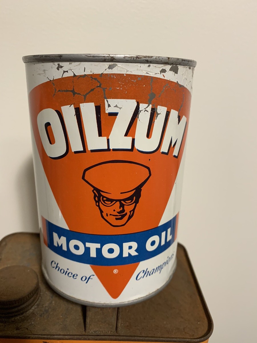 Early Original Oilzum Orange One U.S. Quart Full Motor Metal