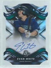 EVAN WHITE 2019 BOWMAN PLATINUM ON CARD AUTO DIE CUT PROSPECT #D 48/50