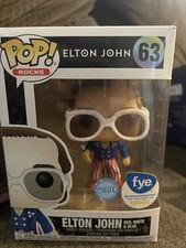 FUNKO POP! #63 Elton John Red, White & Blue FYE Exclusive Glitter