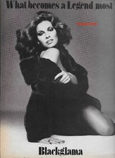 1976 Raquel Welch "Blackgama" Mink Coats "What Becomes A Legend Most?" Print Ad