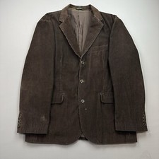 Vintage J Crew Jacket Men  s XL Brown Corduroy 3 Button Blazer Spots Coat