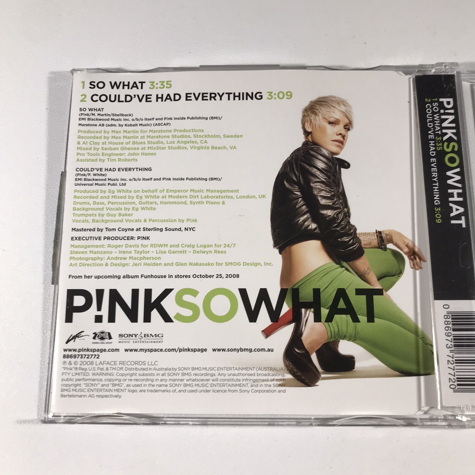 Pink So What CD Single Slimline Case Two Tracks Sony BMG P!nk eBay
