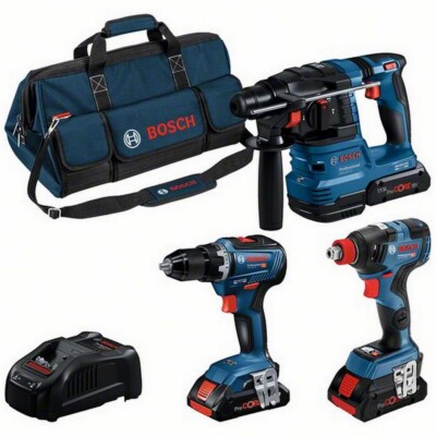 Bosch Set 3tlg Combo kit GSR 18V-55 GDX 18V-200 GBH 18V-22 Akku 3x4Ah 0615A5003B