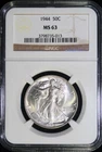 1944 50C WALKING LIBERTY SILVER HALF DOLLAR - NGC MS63
