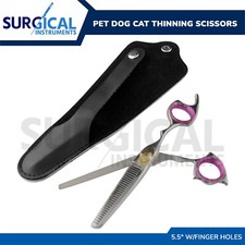 Pet Dog Cat Grooming Hair Thinning Scissors Shears 5.5" W/Finger Holes German Gr