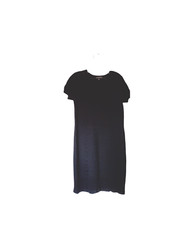 Banana Republic Womens Textured Knit Sweater Dress Size Medium Black Pull Over