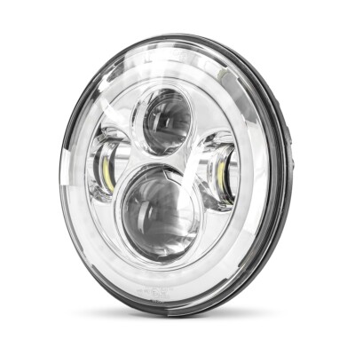 LED Scheinwerfer Motorrad 7'' Hauptscheinwerfer DRL chrom