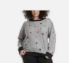 SPLENDID WOMEN'S STAR SUPER SOFT BLEND  PAJAMA LOUNGE TOP ONLY(GRAY/BLACK S)NWOT