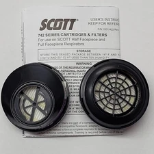 3M Scott P100 Twin Filter Cartridges 742 F N R Series 2-Pack, 7422-FP1, 05/2025