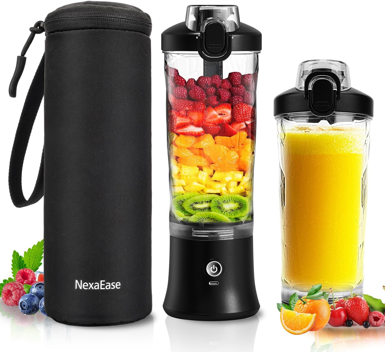 Portable USB-C Blender Bottle for Smoothies & Shakes - 20 OZ Travel Cup