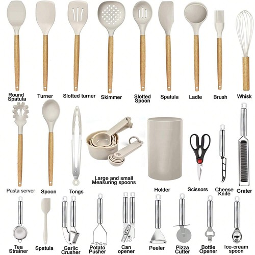 Kitchen Utensils Set- 35 PCs Cooking Utensils With Grater,Tongs-free shipping - Picture 9 of 22