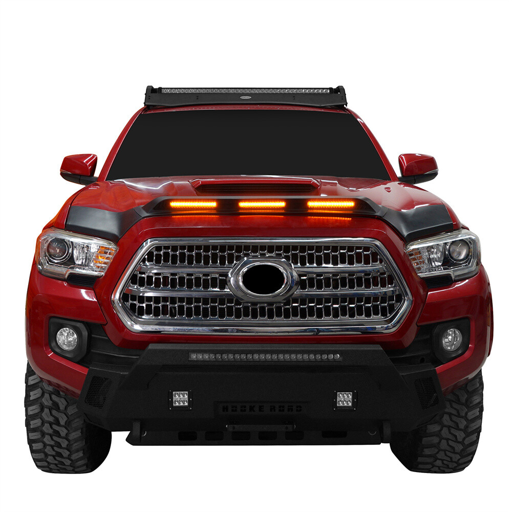 Hood Stone Guard Bug Deflector Shield w/LED Lights For Toyota