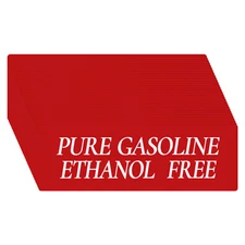30-Pack Ethanol Free Sticker, 6×2" No Ethanol Labels for Gas Caps Red and White
