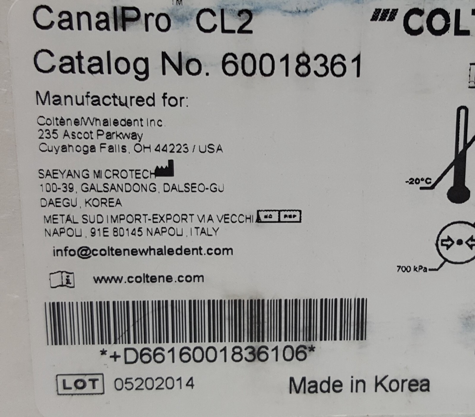 Coltene ENDO Canal Pro CL 2 Cordless Endomotor CanalPro CL2 Endodontic