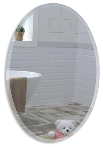Mood Oval Bathroom Mirror Wall Mounted (24 x 32 Inch), Vertical & 24