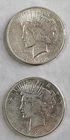 1922 & 1923 Peace Dollar 90% Silver Coins  Circulated $2Face Lot of 2 #76