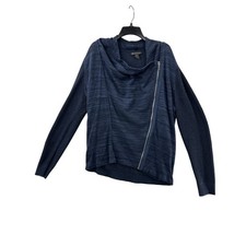 INC International Concepts Mens XL Inkberry Zip Front Sweater Knit Trim Modern