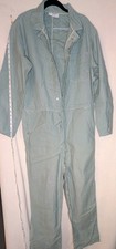 Sage Green Jumpsuit Utlitarian Workwear Union Made in the USA 100 Cotton Snaps