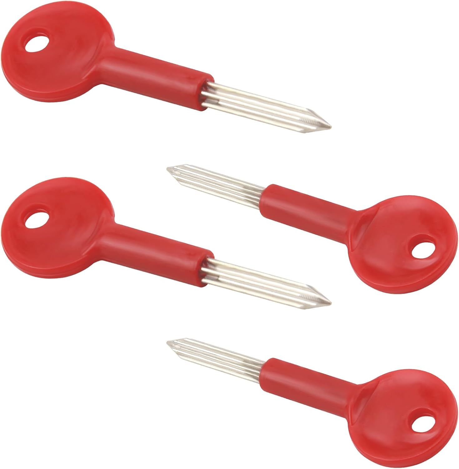 4PCS Universal Brass Bolt Key Security Rack Bolt Keys 80Mm Spare Star Key for Do
