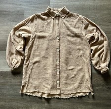 Show Me Your Mumu Captain Tunic Top Tanlines Beige Cotton Gauze Size M Boho ASIS