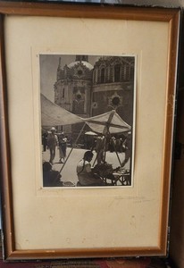 Street market at Baroque church, “Hugo Brehme Mexico 1928”