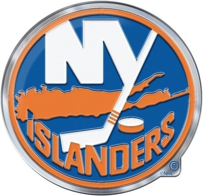 New York Islanders Auto Emblem, Aluminum Metal, Embossed Team Color, Raised...