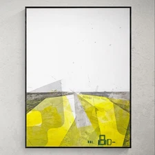 Original Collage Painting on Art Paper. 11x14 Inches. 'Landscape Of The Future'