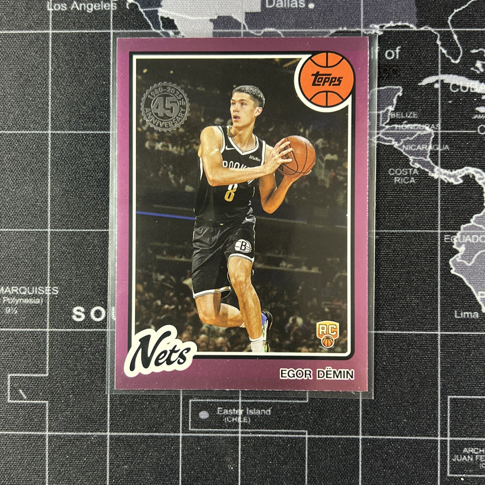 Egor Demin RC 2025-26 Topps Basketball Pink Holo Foil 1980-81 Anniversary SP