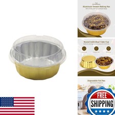 KitchenDance A8P 8 oz Round Aluminum Foil Pan with Snap-on Plastic Lid