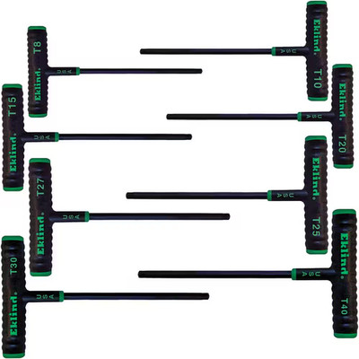 Power-T Handle TORX Star Key 8-Piece Set T8-T40 (6 In. Shaft)