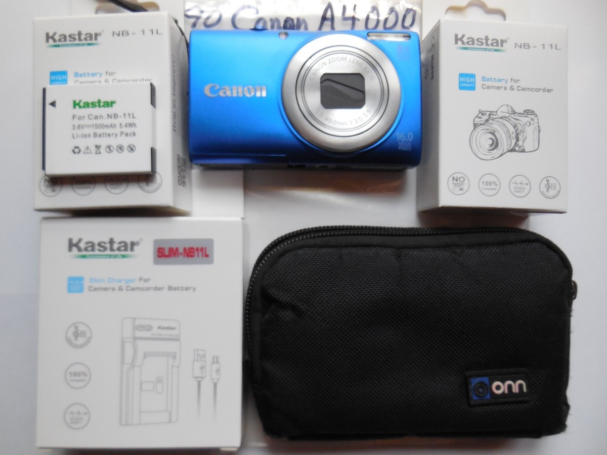 動作確認済み Canon PowerShot A4000 IS ＋バッテリー2つ Canon PowerShot A4000 IS 16MP 8x -Blue (2 New batteries/Charger