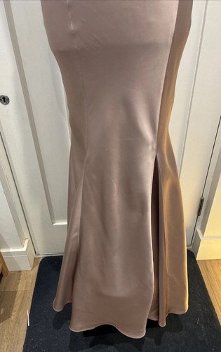 KAREN MILLEN Evening Dress Dusky Pink Satin Full Length Fishtail Size 10-12 Uk - Picture 4 of 23