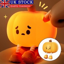 Pumpkin Night Light Cute Touch Lamp 3 Gear for Home Bedroom Decor Xmas Gifts UK