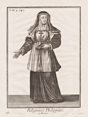 Religieuse Philippine Roma nun Nonne Tracht order Orden costumes engraving 1790