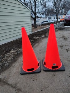 Pair Of Traffic Cones 28" Tall Reflective Orange