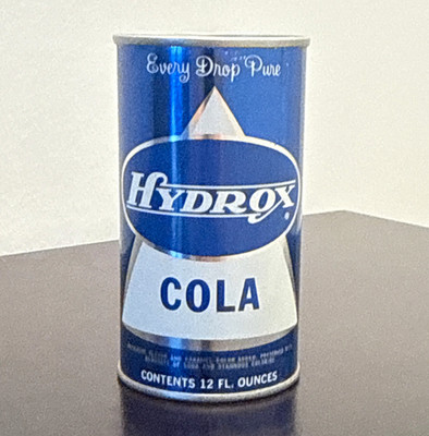 Hydrox Cola 12 fl oz Soda Can Pull Tab Blue White Silver PERFECT CONDITION!