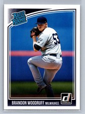 Brandon Woodruff Milwaukee 2018 Donruss Rated Rookie Baseball Card #48. rookie card picture