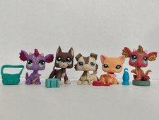 5pcs/lot Littlest Pet Shop LPS Cat Dog Dragon 2660 1519 2210 W/6pcs Accessories